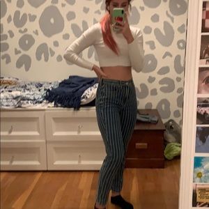 Striped mom jeans